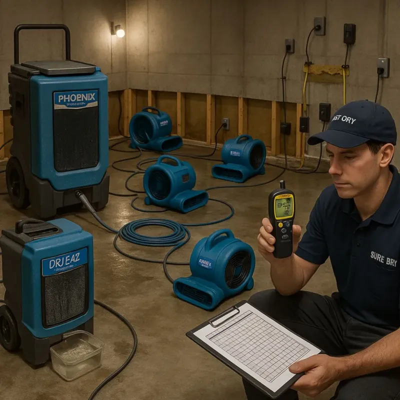 Structural Drying and Dehumidification process in Essex, MA
